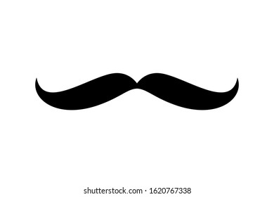 Men Mustache black silhouette. Vector illustration