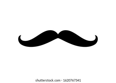 Men Mustache black silhouette. Vector illustration