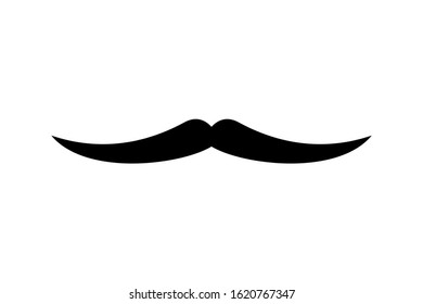Men Mustache black silhouette. Vector illustration