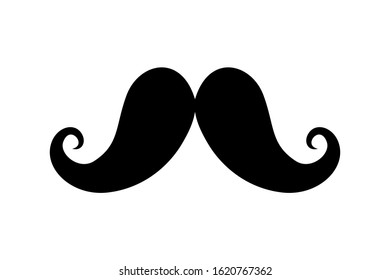 Men Mustache black silhouette. Vector illustration