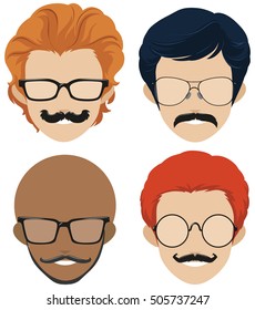 Men and mustache styles illustration