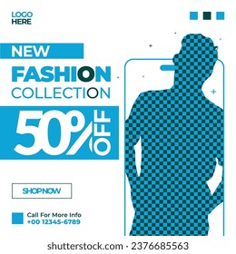 Men New Fashion Collection Social Media Post Template EPS File Format. 
