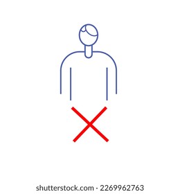 Men not allowed sign and logo vector design.