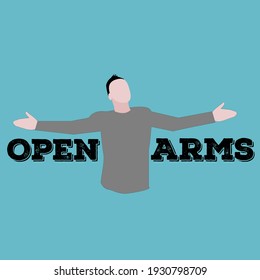 Men open arms vector design