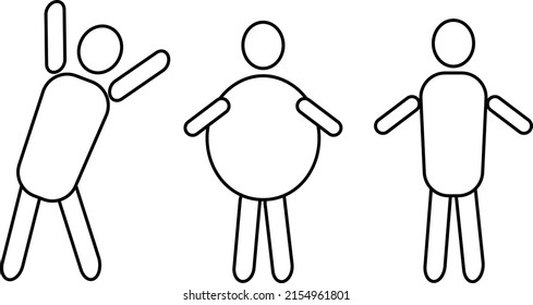 Men Outline Isolated Vector Illustration Icon Stock Vector (Royalty ...