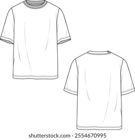 Men Oversize T-shirt Template Vector