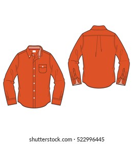 Men Oxford Shirt Template