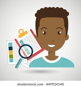 men and papers isolated icon design, vector illustration  graphic 