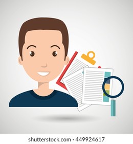 men and papers isolated icon design, vector illustration  graphic 
