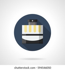 Men perfumery. Round flat color icon