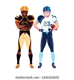 men players american football on white background vector illustration design