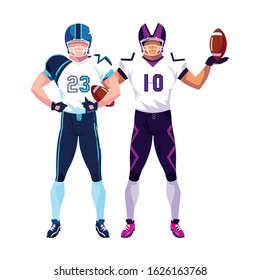 men players american football on white background vector illustration design