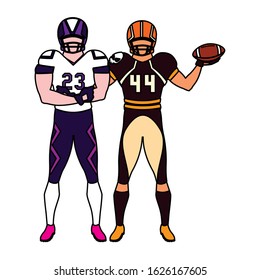 men players american football on white background vector illustration design