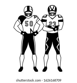 men players american football on white background vector illustration design