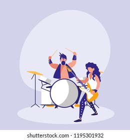 men playing drums avatar character