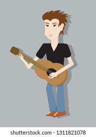 men playing guitar vector design