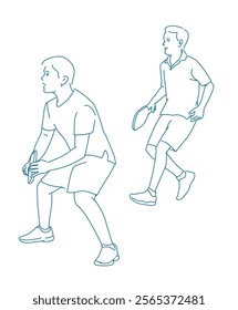 men playing pickleball on summer evening