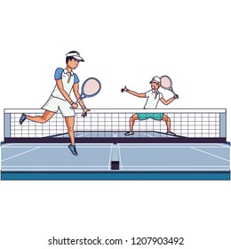 men playing tennis in sport court