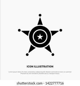 Men, Police, Star, Usa solid Glyph Icon vector