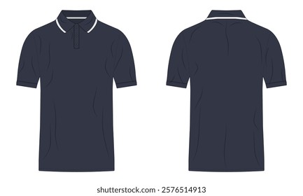 Men polo shirt mockup front and back view