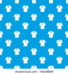 Men polo shirt pattern repeat seamless in blue color for any design. Vector geometric illustration