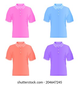 Men polo shirts. Vector illustrations.