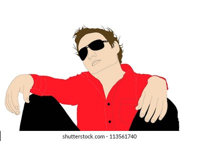 men portrait vector illustration