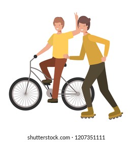men practicing sports avatar character
