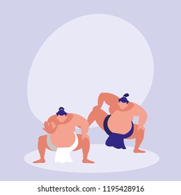 men practicing sumo avatar character