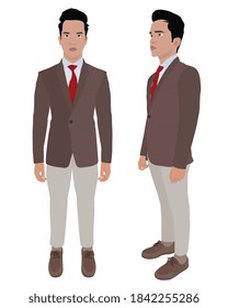 Men Professional Poses, Front and Side (one third) Views