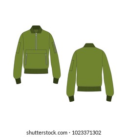 Men Pullover Bomber Jacket