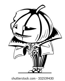 Men with Pumpkin on a Head