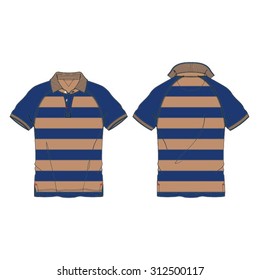 Men Raglan Sleeve Striped Polo Shirt