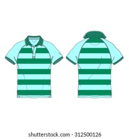 Men Raglan Sleeve Striped Polo Shirt