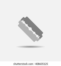 men razor blade hair shaving, colored flat icon on a white background