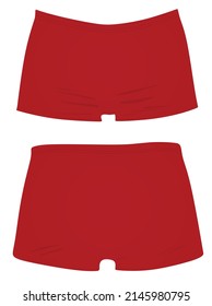 Ropa interior roja. parte delantera y trasera. ilustración vectorial