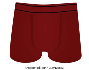 Ropa interior roja. parte delantera. ilustración vectorial