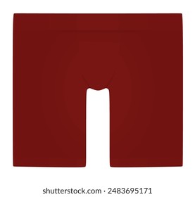 Ropa interior de hombre rojo. parte delantera. Ilustración vectorial