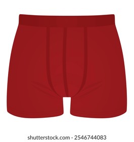 Ropa interior roja de los hombres. lado delantero. Ilustración vectorial