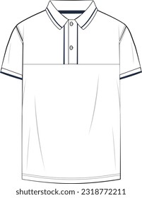 men regular fit short sleeve casual polo shirt,pique jersey golf shirt technical drawing vector	
