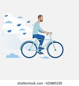 men riding a bike