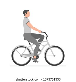 Men riding bike. isolated on white background
