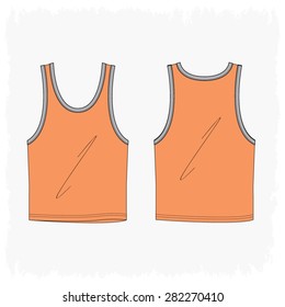 Men Ringer Tank Vector Template