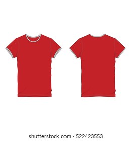 Men Round Neck Ringer Tee Vector Template