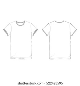 Men Round Neck Ringer Tee Vector Template