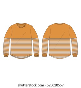 Men Round Neck T-shirt Template