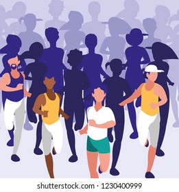 Men running in a marathon