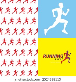Men Running Silhouette Vector, Boy Running Silhouette Illustration, Runner Gesture Icon, Running Icon.