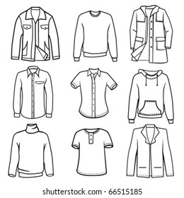 Hand Drawn Vector Clothing Set Isolated Stock Vector (Royalty Free ...