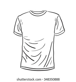 Freehand Simple Drawn White Tshirt Digital Stock Illustration 586598717 ...